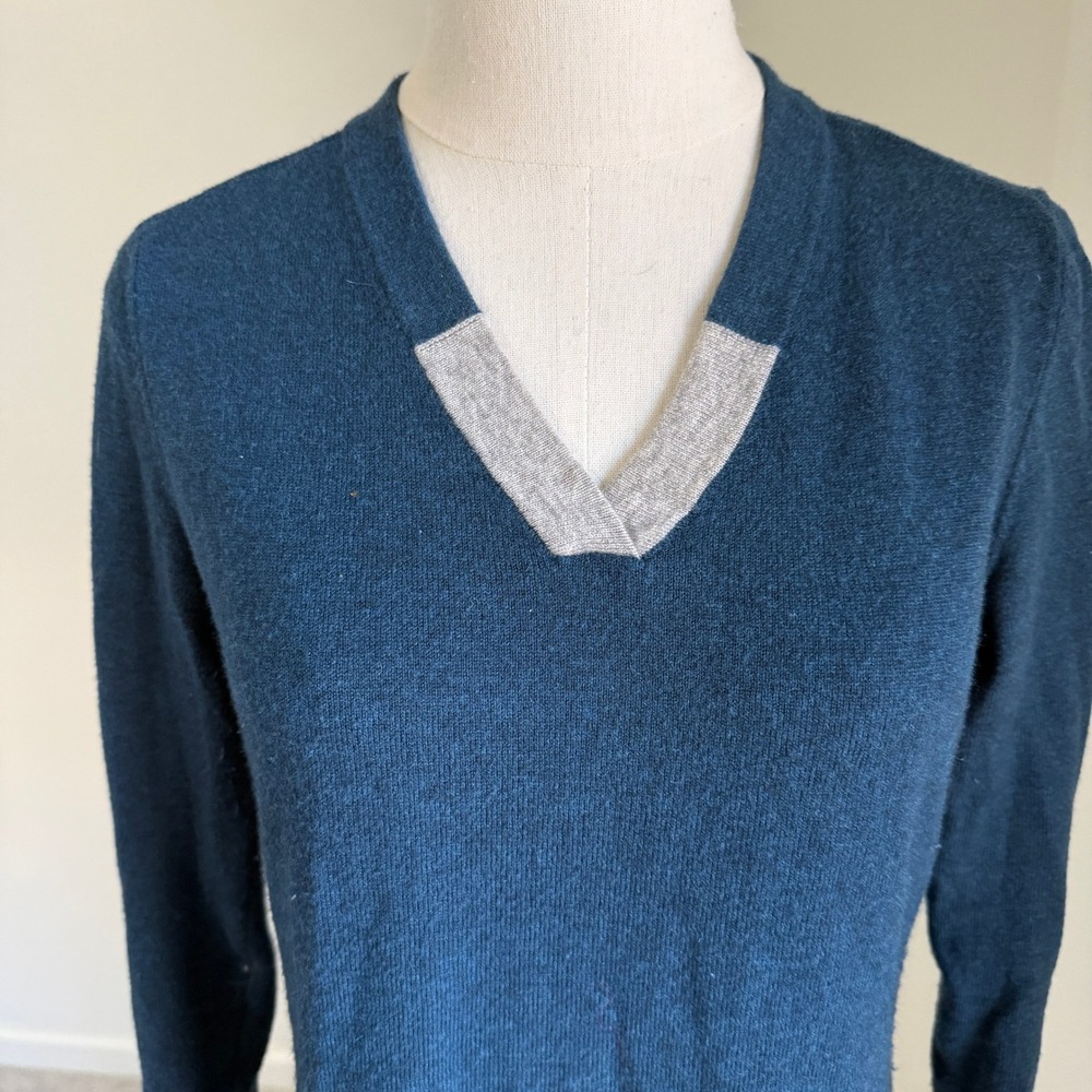 Smartwool‎ Womens Merino Wool Blend V-Neck Tunic Sweater Teal Blue XS - Picture 2 of 10